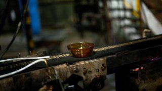 A bowl is manufactured in the factory