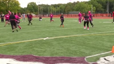 Youth football team plays for breast cancer awareness