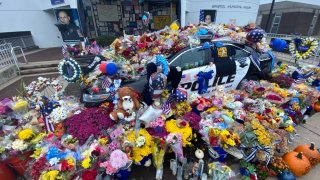 Memorial outside Bristol Police Department