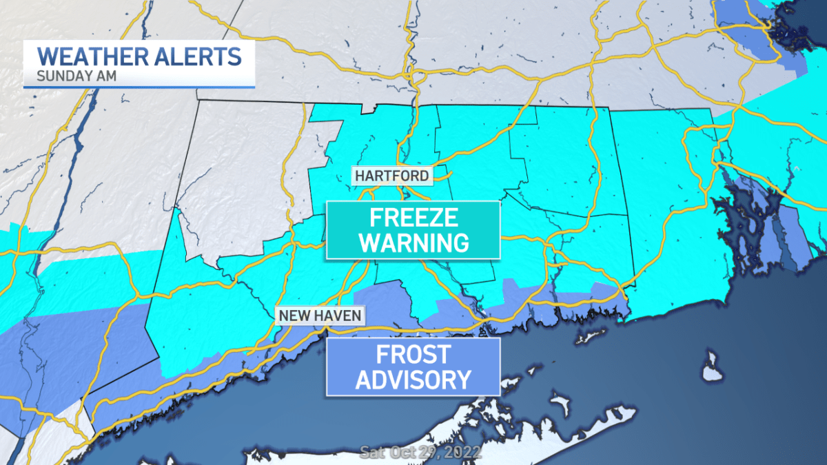 Frost and Freeze Alerts Issued for Sunday Morning NBC Connecticut