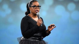 Oprah Winfrey speaks on stage during The Robin Hood Foundation’s 2018 benefit at Jacob Javitz Center on May 14, 2018 in New York City.