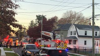 Firefighters on Nesbit Road in West Hartford