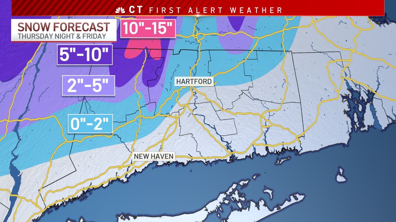 Tracking Possible Significant Snowfall for Parts of Conn. Tomorrow Night