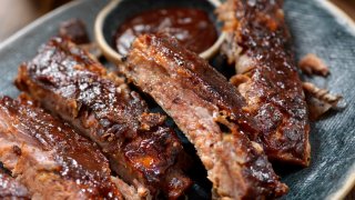 This file photo shows baby back pork ribs.