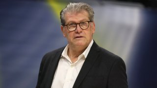 UConn head coach Geno Auriemma seen April 3, 2022.