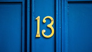 A door with the number 13.