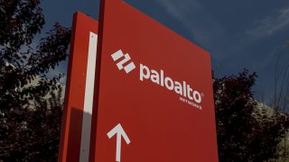 Signage outside Palo Alto Networks headquarters in Santa Clara, California, U.S., on Thursday, May 13, 2021.