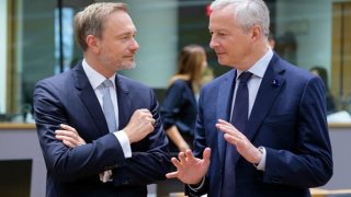 German Federal Minister of Finance Christian Lindner (L) and French Minister of the Economy, Finance and Recovery Bruno Le Maire (R) both criticized the U.S. inflation reduction act for discriminating against European companies.