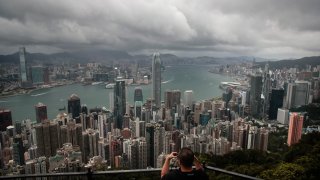 Hong Kong's skyline and harbor