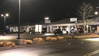 Police at Shunpike Village Shopping Center in Rockey Hill on February 24 2023