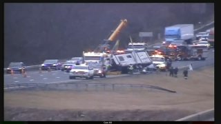 Vehicle rollover on Interstate 84 in Southington