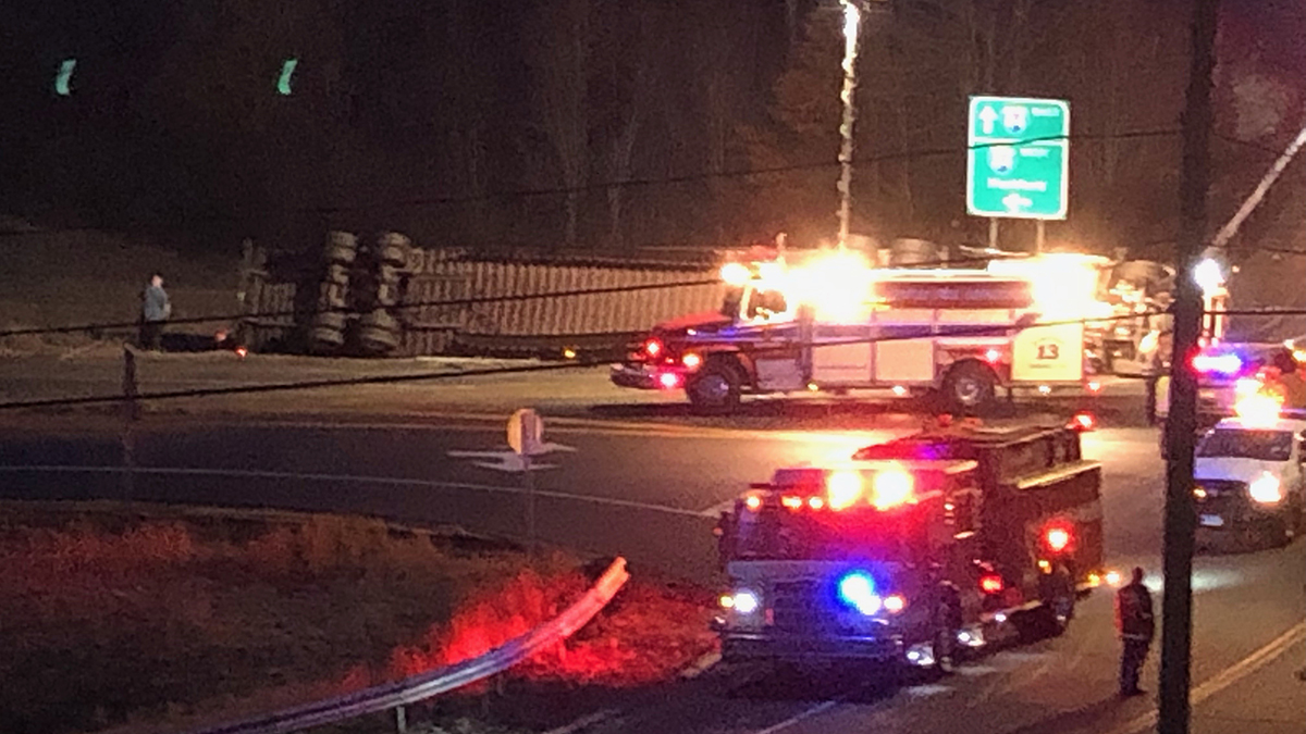 Truck Rollover Closes I 84 Ramps in Willington NBC Connecticut