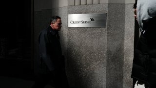 People walk by the New York headquarters of Credit Suisse on March 15, 2023 in New York City.