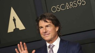 Tom Cruise arrives at the 95th Oscars nominees luncheon at the Beverly Hilton in Beverly Hills on Monday, Feb. 13, 2023.