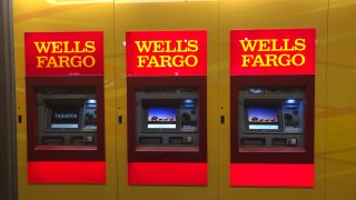 Three Wells Fargo ATM’s on 14th street, New York City.