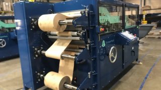 A machine making recyclable packaging by TemperPack in Richmond, VA.