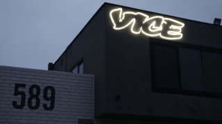 Vice Media offices display the Vice logo in Venice, California.