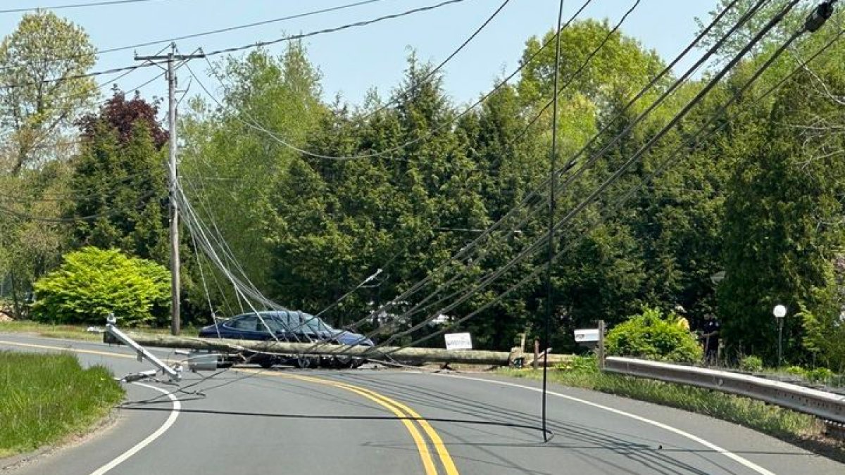 Car Brings Down Pole, Wires in East Windsor - Vimarsana News