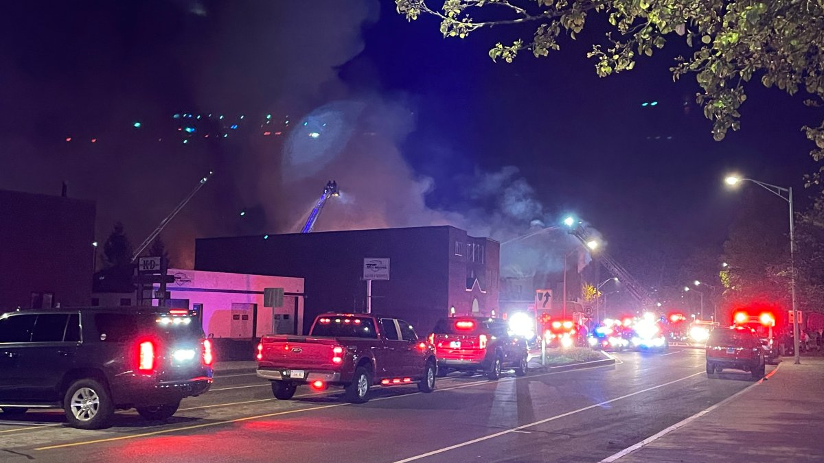 Roof Caves in on Abandoned Building as Crews Work to Put Out Multi
