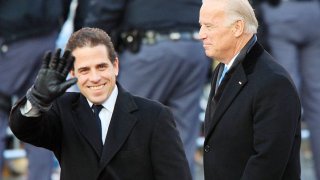 Vice-President Joe Biden and sons Hunter Biden (L) and Beau Biden walk in the Inaugural Parade January 20, 2009 in Washington, DC.