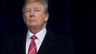 US President Donald Trump speaks during a retreat with Republican lawmakers at Camp David in Thurmont, Maryland, January 6, 2018.