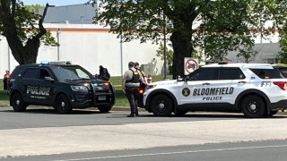 Police at CREC Academy of International Studies and District Administration in Bloomfield