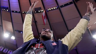 Former New York Knicks player Carmelo Anthony attends game two of the Eastern Conference Semifinals between the New York Knicks and the Miami Heat at Madison Square Garden on May 02, 2023 in New York City.