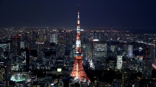 TOKYO, JAPAN – SEPTEMBER 19: A general view of the Tokyo Tower and city on September 19, 2019.