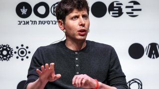 Sam Altman speaks at Tel Aviv University in Tel Aviv on June 5, 2023.