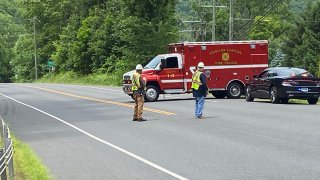 Emergency crews on Route 44 in New Hartford