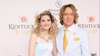 LOUISVILLE, KENTUCKY – MAY 06: (L-R) Dannielynn Birkhead and Larry Birkhead attend Kentucky Derby 149 at Churchill Downs on May 06, 2023 in Louisville, Kentucky.
