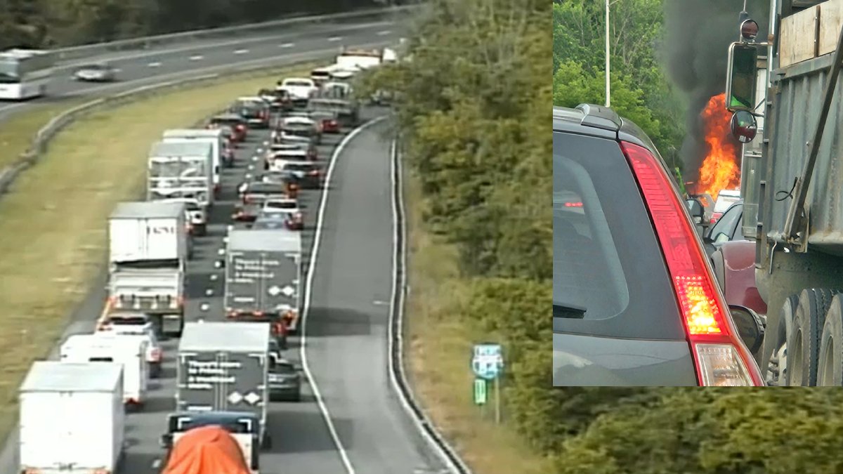 Four hospitalized after crash and fire on I-84 West in Danbury – NBC ...