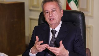 Lebanon’s Central Bank Governor Riad Salameh gives an interview with AFP at his office in the capital Beirut on December 20, 2021.