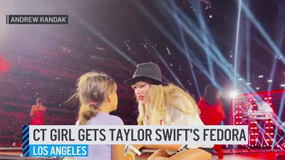 Watch as Taylor Swift gives fedora to Old Lyme girl at LA concert