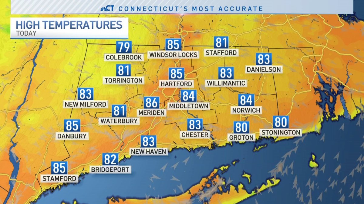 Early forecast for Sunday, Aug. 6 NBC Connecticut
