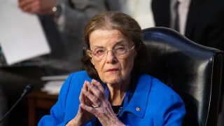 File - Sen. Dianne Feinstein, D-Calif., in a Senate Judiciary Committee hearing on July 20, 2023.