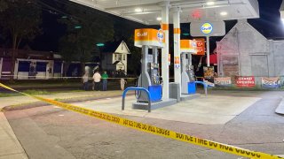 Gulf gas station on Park Avenue in Bridgeport after shooting on Aug. 22