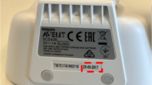 The model numbers, SCD630 or SCD843, and production date codes in day-month-year format, such as 29-09-2017, are located on the bottom of the Parent Unit.