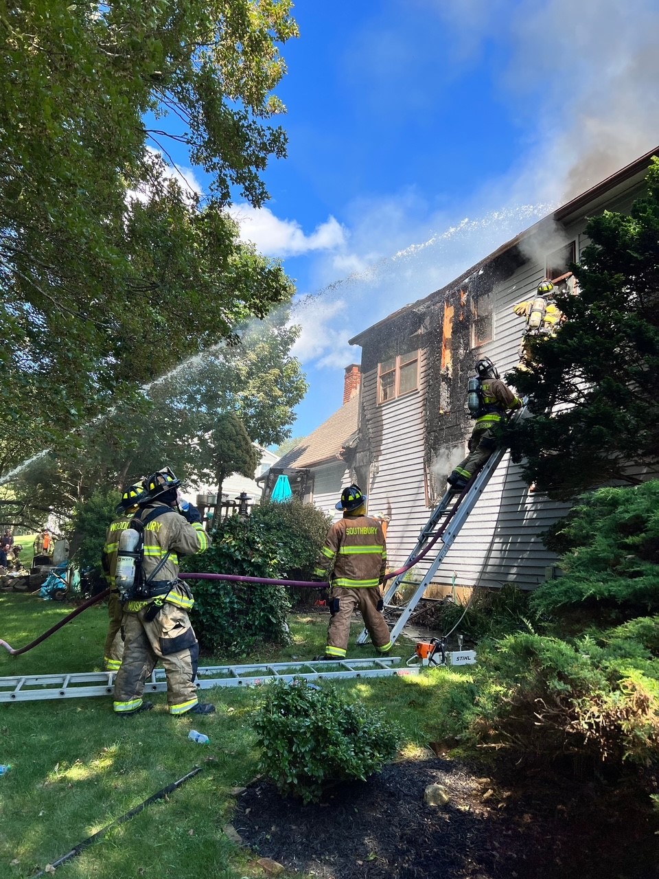Firefighter rescued from collapsed burning home in Woodbury NBC Connecticut