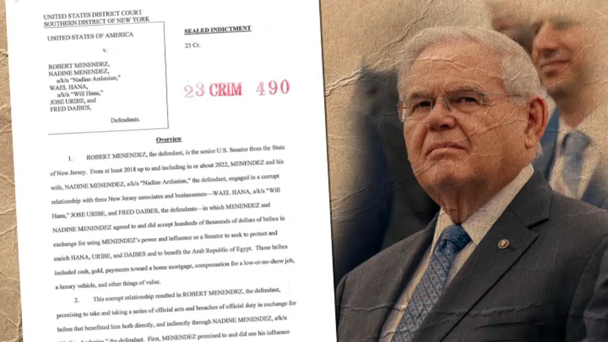 Sen. Bob Menendez and wife indicted on bribery charges – NBC Connecticut - Vimarsana News