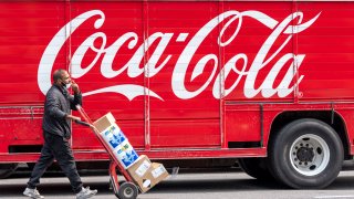 A Coca-Cola truck in New York City.