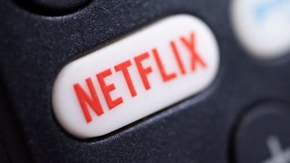 The Netflix logo is seen on a TV remote controller in this illustration taken Jan. 20, 2022.