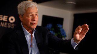 Jamie Dimon, Chairman of the Board and Chief Executive Officer of JPMorgan Chase & Co., gestures as he speaks during an interview with Reuters in Miami, Florida, U.S., February 8, 2023.