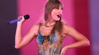 U.S. singer-songwriter Taylor Swift performs during her The Eras Tour concert at SoFi Stadium in Inglewood, California, on Aug. 7, 2023.