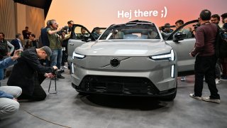 Volvo’s EX90 electric vehicle photographed in Sweden on Nov.9, 2022.