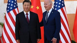 China’s President Xi Jinping and U.S. President Joe Biden at the G20 Summit in Nusa Dua on the Indonesian island of Bali on Nov. 14, 2022.