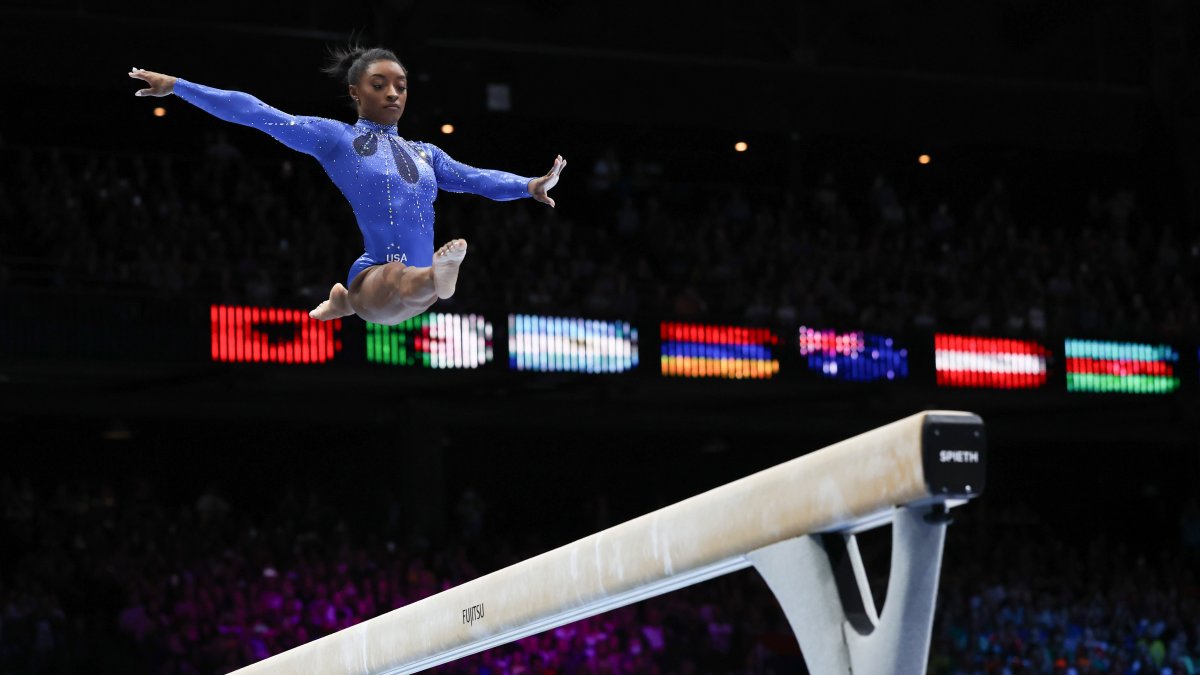 Simone Biles continues success with 6th all-around title at worlds – NBC Connecticut