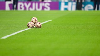 LUSAIL CITY, QATAR – DECEMBER 13: adidas Al Hilm the Official match Ball the FIFA World Cup Qatar 2022 prior to the FIFA World Cup Qatar 2022 semi final match between Argentina and Croatia at Lusail Stadium on December 13, 2022 in Lusail City, Qatar.