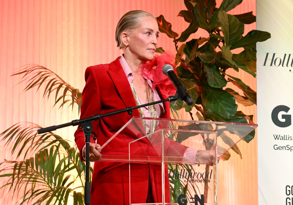 Sharon Stone shows artwork on East Coast for first time in Connecticut