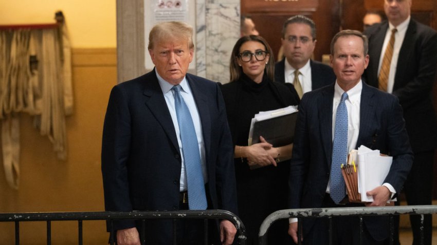 Former US President Donald Trump at New York State Supreme Court in New York, US, on Wednesday, Oct. 18, 2023.